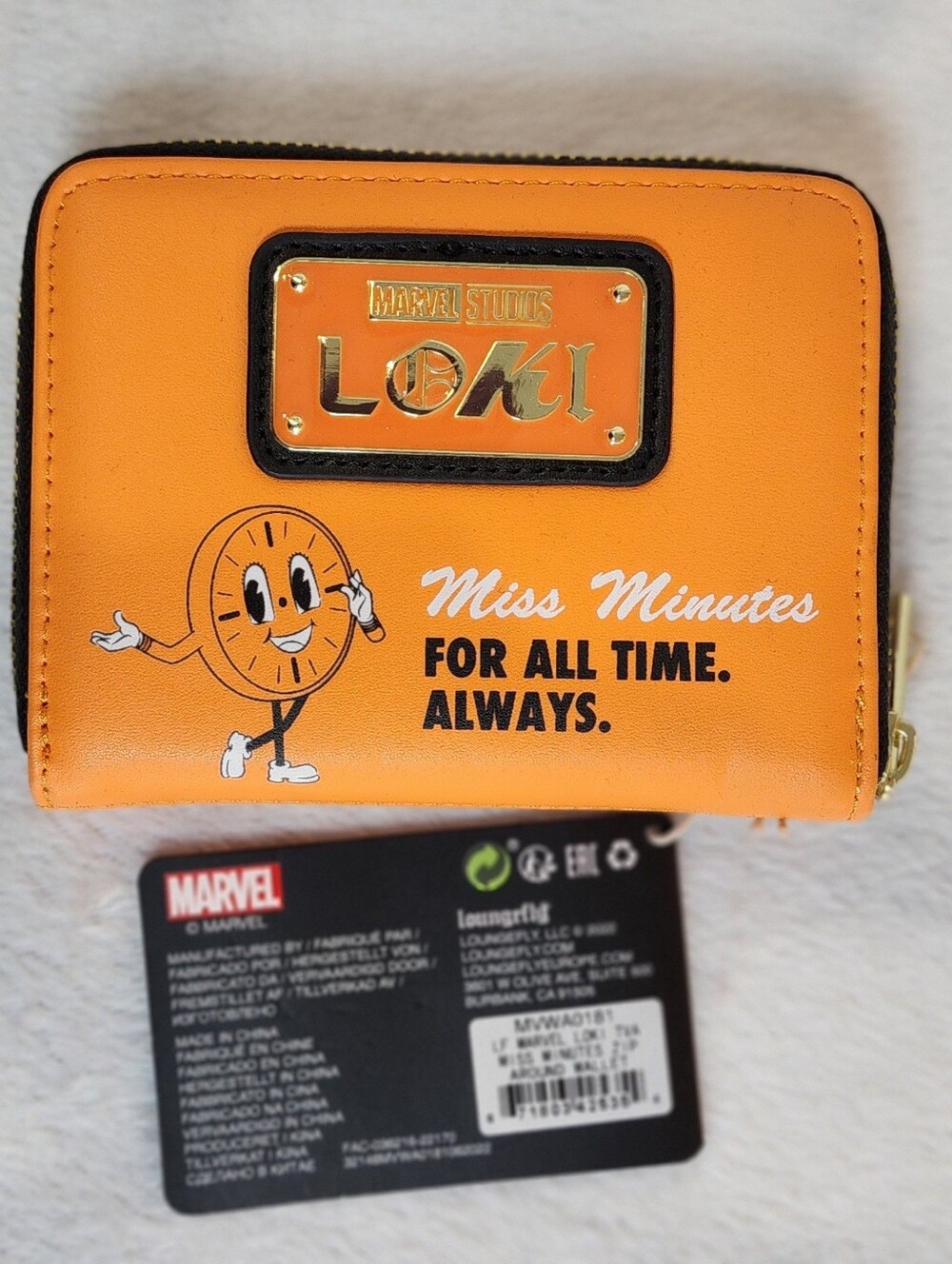 Loungefly Marvel Loki TVA Miss Minutes Zip Around Wallet NWT
